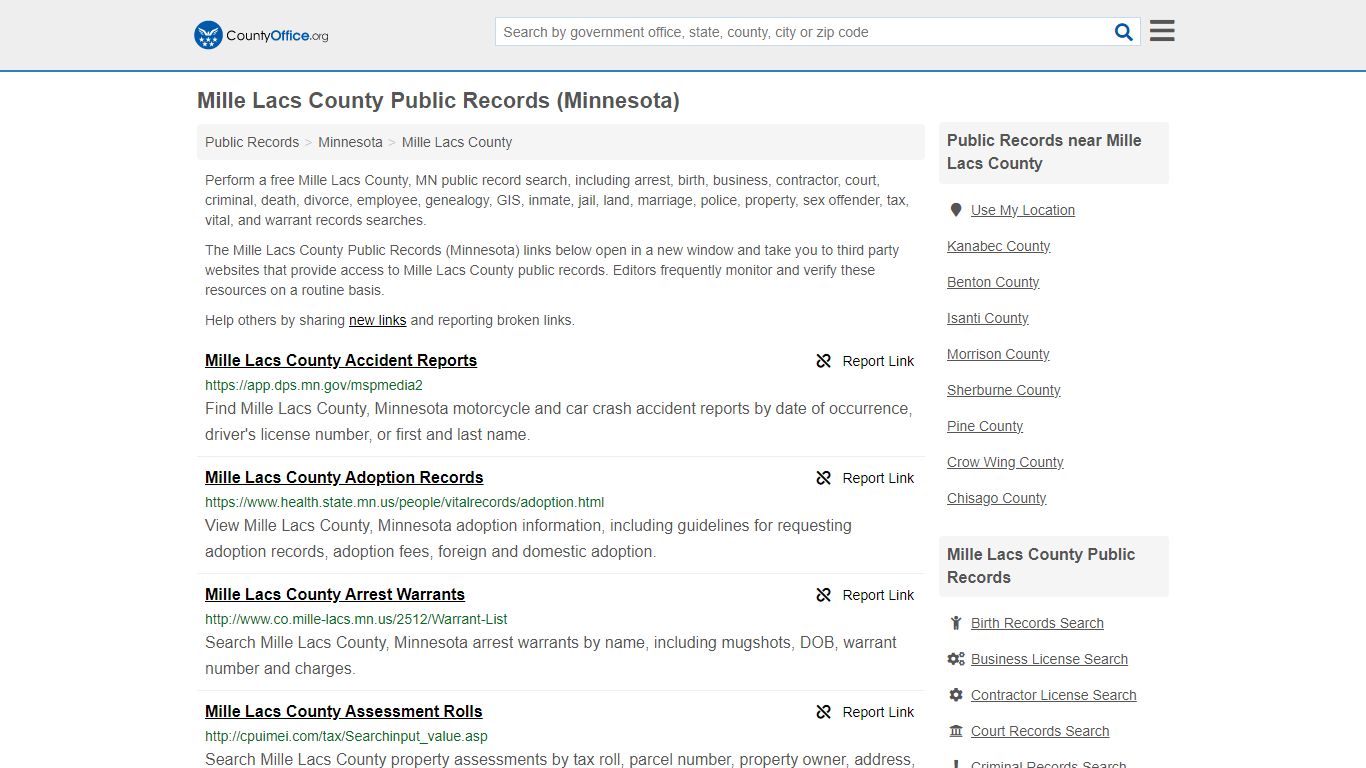 Mille Lacs County Public Records (Minnesota) - County Office