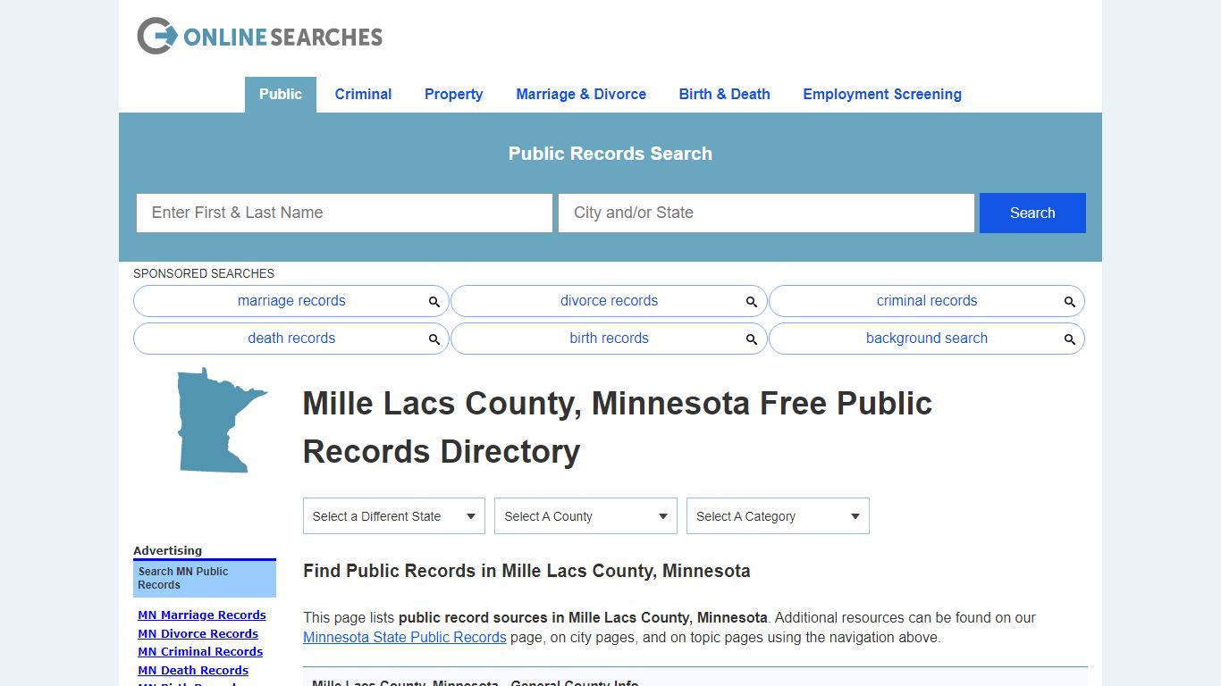 Mille Lacs County, Minnesota Public Records Directory